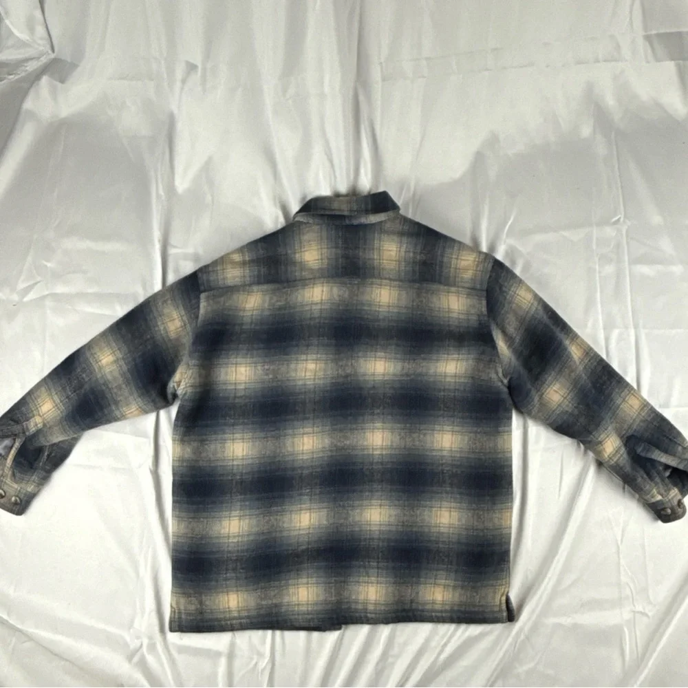 Ralph Eton Sherpa Lined Flannel Jacket Mens XL VNTG Quilt lined sleeve RARE FIND - Picture 10 of 11
